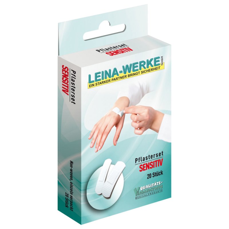 LEINA-WERKE Sensitive plasters, white, water-repellent, hypoallergenic, 20 pieces